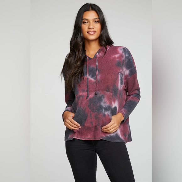 Chaser Recycled Love Rib Long Sleeve Drop Shoulder Slit Side Pullover Hoodie - Picture 4 of 4